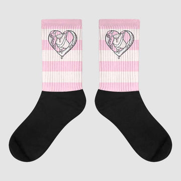 Dunk Low LX Pink Foam DopeSkill Sublimated Socks Horizontal Stripes Graphic Streetwear