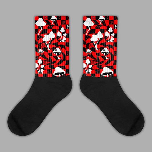 Jordan 1 Retro High OG "Satin Bred" DopeSkill Sublimated Socks Mushroom Graphic Streetwear