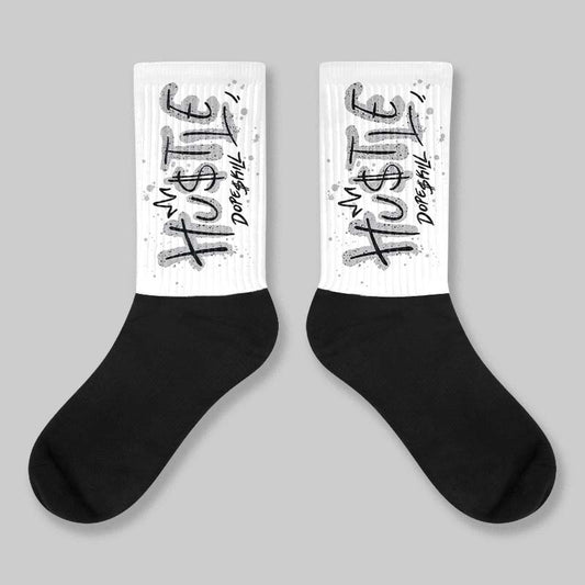 White Cement 4s DopeSkill Sublimated Sock Hustle Graphic
