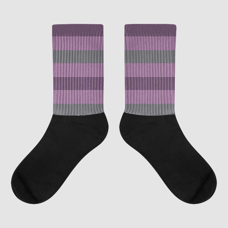 Jordan 2 “Mauve/Off-Noir” DopeSkill Sublimated Socks Horizontal Stripes Graphic Streetwear