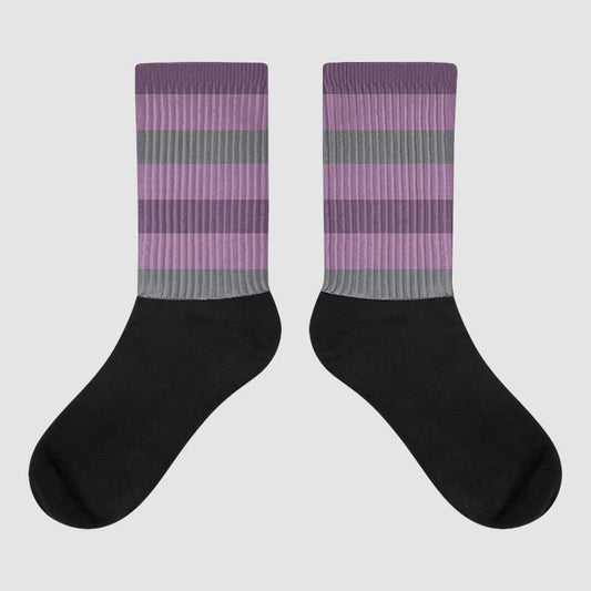 Jordan 2 “Mauve/Off-Noir” DopeSkill Sublimated Socks Horizontal Stripes Graphic Streetwear