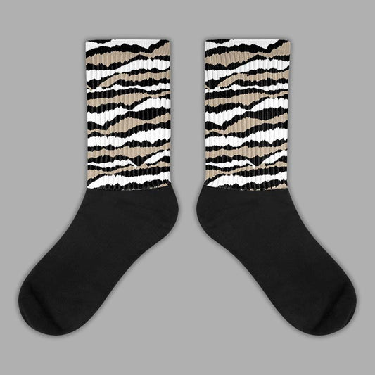 Jordan 1 High OG “Latte” DopeSkill Sublimated Socks Abstract Tiger Graphic Streetwear