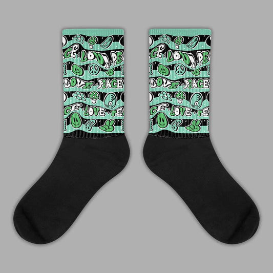 Jordan 1 High OG Green Glow DopeSkill Sublimated Socks Love Graphic Streetwear