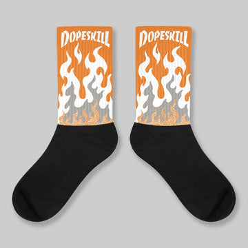 'Orange Citrus' 3s DopeSkill Sublimated Socks FIRE Graphic