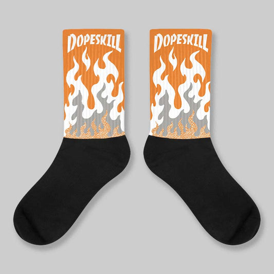 'Orange Citrus' 3s DopeSkill Sublimated Socks FIRE Graphic
