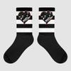 Jordan 14 "Black/White" DopeSkill Sublimated Socks Horizontal Stripes Graphic Streetwear