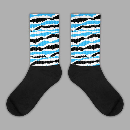 Jordan 1 High Retro OG “University Blue” DopeSkill Sublimated Socks Abstract Tiger Graphic Streetwear