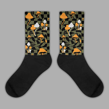 Jordan 5 "Olive" DopeSkill Sublimated Socks Mushroom Graphic Streetwear