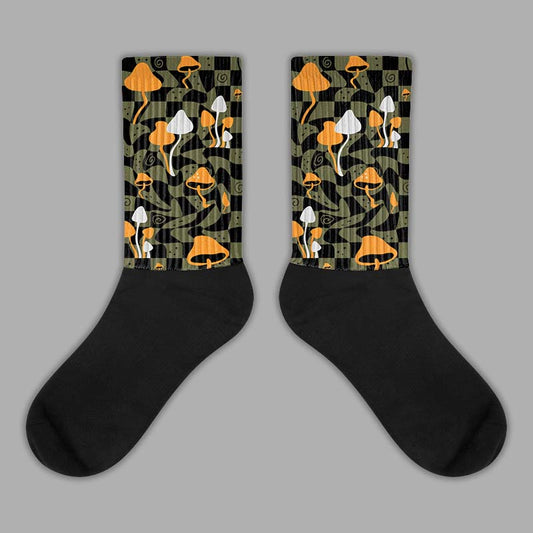 Jordan 5 "Olive" DopeSkill Sublimated Socks Mushroom Graphic Streetwear