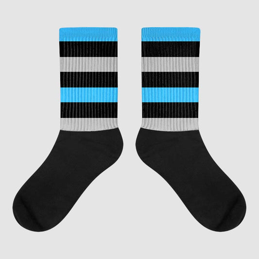 Jordan 2 Low "University Blue" DopeSkill Sublimated Socks Horizontal Stripes Graphic Streetwear