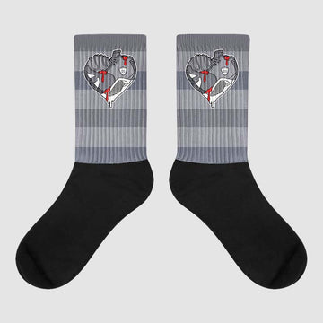 Jordan 14 Retro 'Stealth' DopeSkill Sublimated Socks Horizontal Stripes Graphic Streetwear