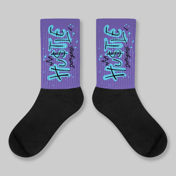 Aqua 8s DopeSkill Sublimated Sock Hustle Graphic