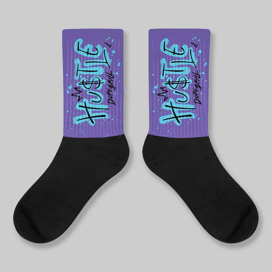 Aqua 8s DopeSkill Sublimated Sock Hustle Graphic