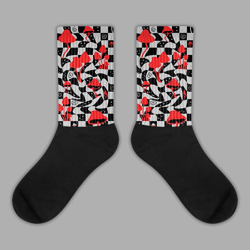 Jordan Spizike Low Bred DopeSkill Sublimated Socks Mushroom Graphic Streetwear 