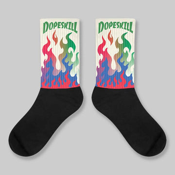 “285” Atlanta 11s DopeSkill Sublimated Sock FIRE Graphic