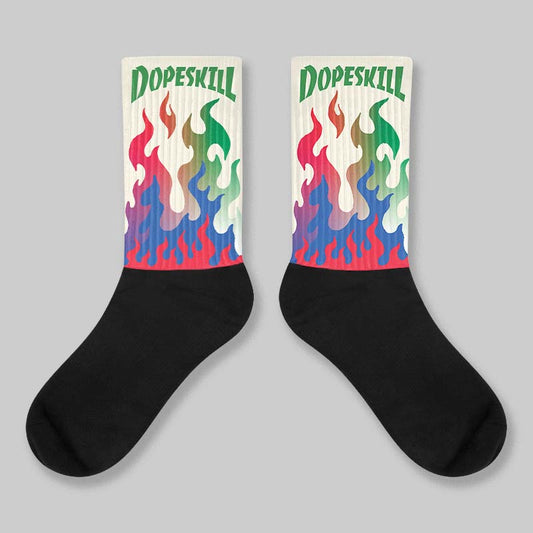 “285” Atlanta 11s DopeSkill Sublimated Sock FIRE Graphic