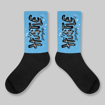 University Blue 14s DopeSkill Sublimated Sock Hustle Graphic