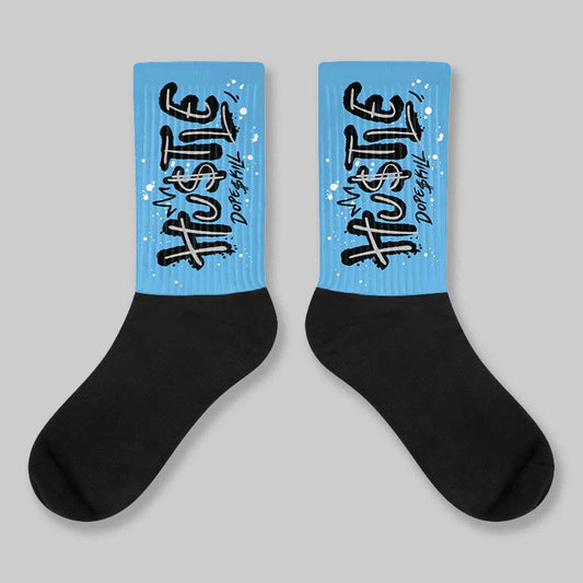 University Blue 14s DopeSkill Sublimated Sock Hustle Graphic