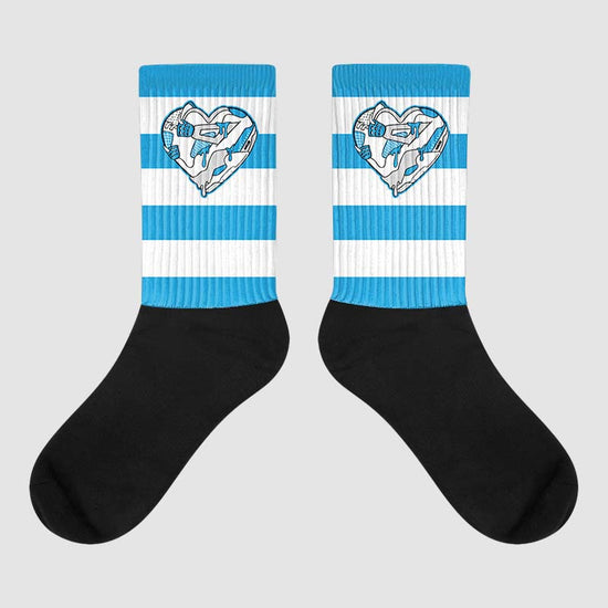 Jordan 4 Retro Military Blue DopeSkill Sublimated Socks Horizontal Stripes Graphic Streetwear