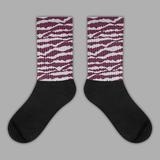 Jordan 5 Retro Burgundy (2023) DopeSkill Sublimated Socks Abstract Tiger Graphic Streetwear