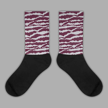 Jordan 5 Retro Burgundy (2023) DopeSkill Sublimated Socks Abstract Tiger Graphic Streetwear