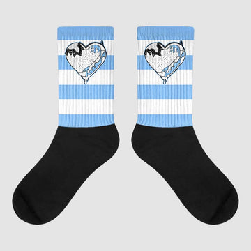Jordan 9 Powder Blue DopeSkill Sublimated Socks Horizontal Stripes Graphic Streetwear