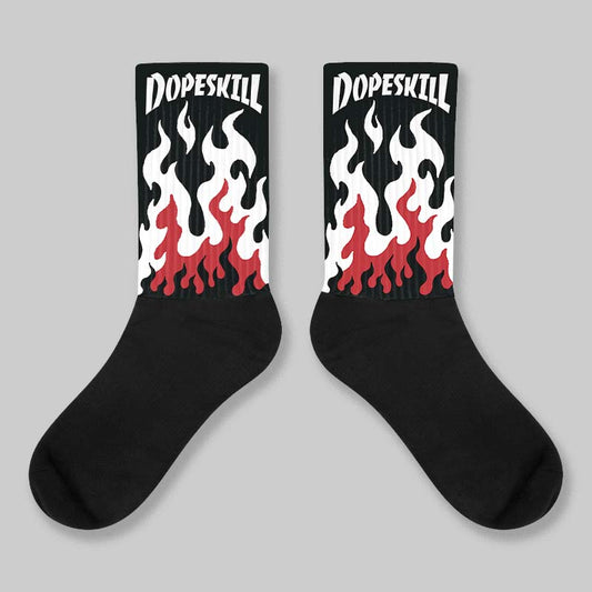Black Toe Reimagined 1s DopeSkill Sublimated Sock FIRE Graphic