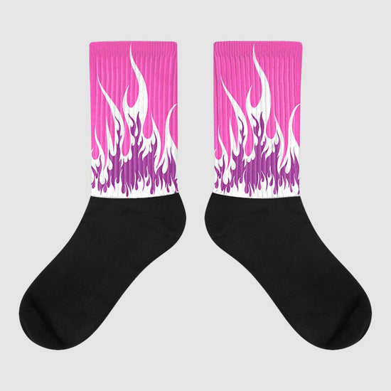 Jordan 4 GS “Hyper Violet” DopeSkill Sublimated Socks FIRE Graphic Streetwear