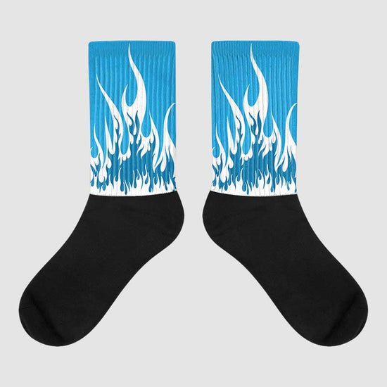 Jordan 4 Retro Military Blue DopeSkill Sublimated Socks FIRE Graphic Streetwear