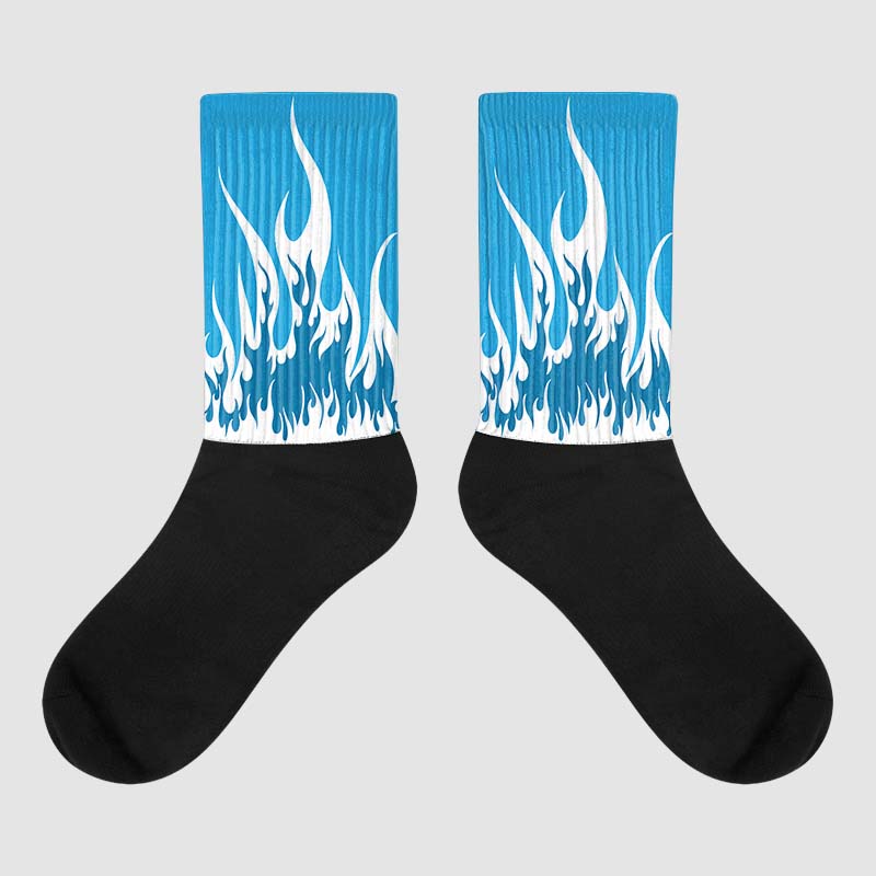 Jordan 4 Retro Military Blue DopeSkill Sublimated Socks FIRE Graphic Streetwear