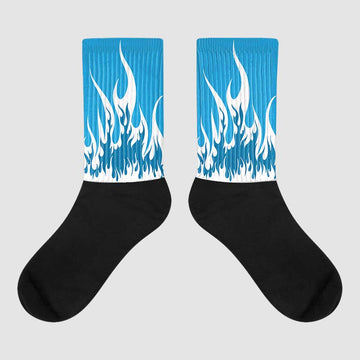 Jordan 4 Retro Military Blue DopeSkill Sublimated Socks FIRE Graphic Streetwear