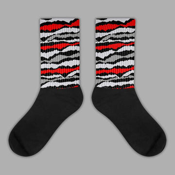 Jordan 2 Retro "Black Cement" DopeSkill Sublimated Socks Abstract Tiger Graphic Streetwear