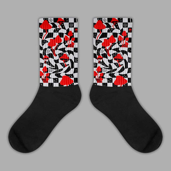 Jordan 2 Retro "Black Cement" DopeSkill Sublimated Socks Mushroom Graphic Streetwear