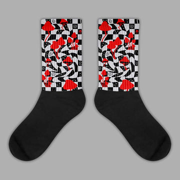 Jordan 2 Retro "Black Cement" DopeSkill Sublimated Socks Mushroom Graphic Streetwear