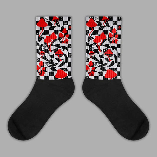 Jordan 2 Retro "Black Cement" DopeSkill Sublimated Socks Mushroom Graphic Streetwear