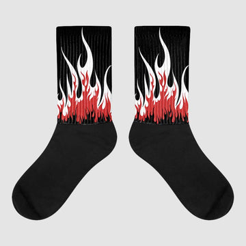 “Black/White” 1s DopeSkill Sublimated Socks FIRE Graphic