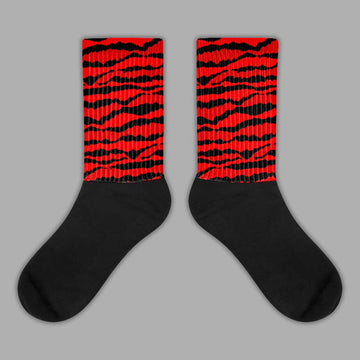 Jordan 1 Retro High OG "Satin Bred" DopeSkill Sublimated Socks Abstract Tiger Graphic Streetwear