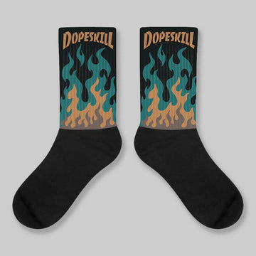 Samba Leopard Pack Collegiate Green DopeSkill Sublimated Sock FIRE Graphic