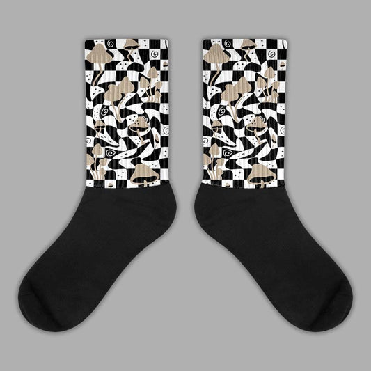 Jordan 1 High OG “Latte” DopeSkill Sublimated Socks Mushroom Graphic Streetwear