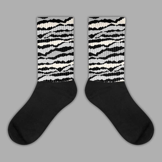 Jordan 3 “Off Noir” DopeSkill Sublimated Socks Abstract Tiger Graphic Streetwear