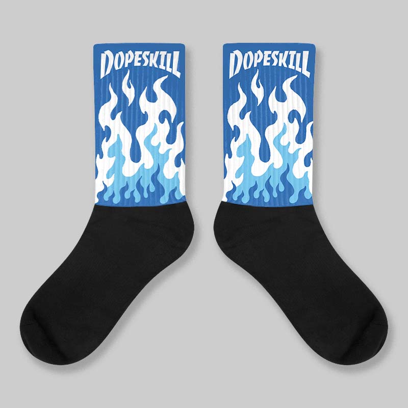 Jordan 12 “Blueberry” DopeSkill Sublimated Sock FIRE Graphic Streetwear