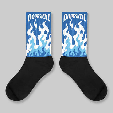 Jordan 12 “Blueberry” DopeSkill Sublimated Sock FIRE Graphic Streetwear