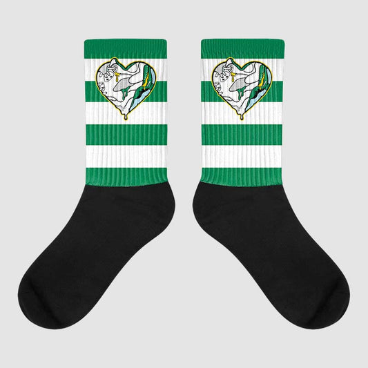 Lucky Green 5s DopeSkill Sublimated Socks Horizontal Stripes Graphic