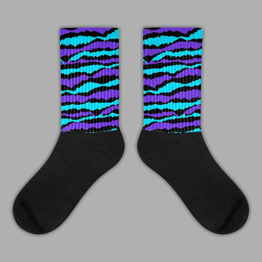 Jordan 6 "Aqua" DopeSkill Sublimated Socks Abstract Tiger  Graphic Streetwear