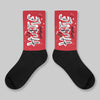 Fire Red “Black Tongue” 5s DopeSkill Sublimated Sock Hustle Graphic