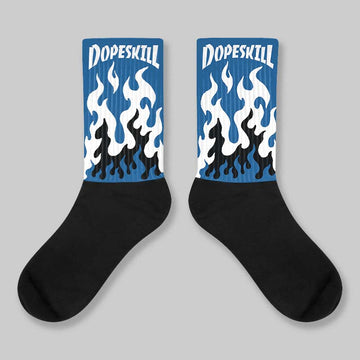 Storm Blue 1s 2025 DopeSkill Sublimated Sock FIRE Graphic