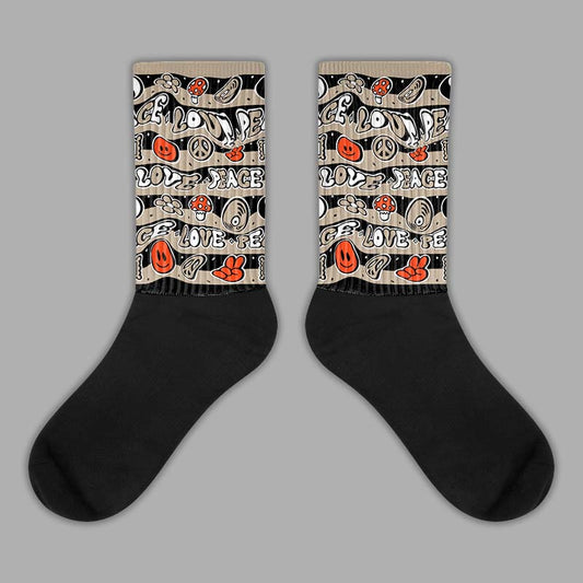Jordan 1 High OG “Latte” DopeSkill Sublimated Socks Love Graphic Streetwear
