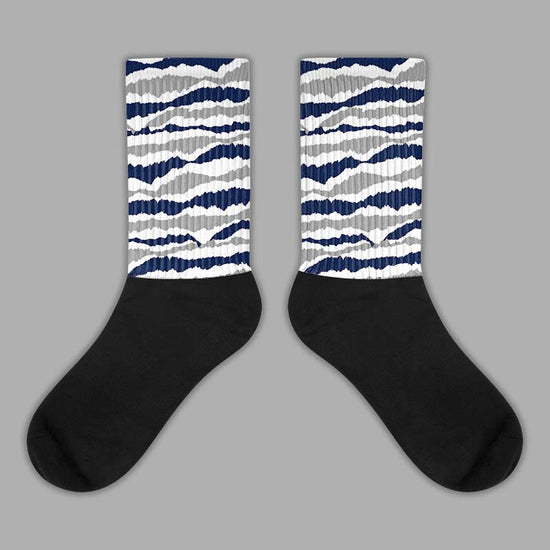 Jordan Spiz’ike Low “White/Obsidian” DopeSkill Sublimated Socks Abstract Tiger Graphic Streetwear