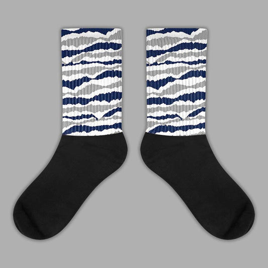 Jordan Spiz’ike Low “White/Obsidian” DopeSkill Sublimated Socks Abstract Tiger Graphic Streetwear