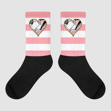 Jordan 3 GS “Red Stardust” DopeSkill Sublimated Socks Horizontal Stripes Graphic Streetwear